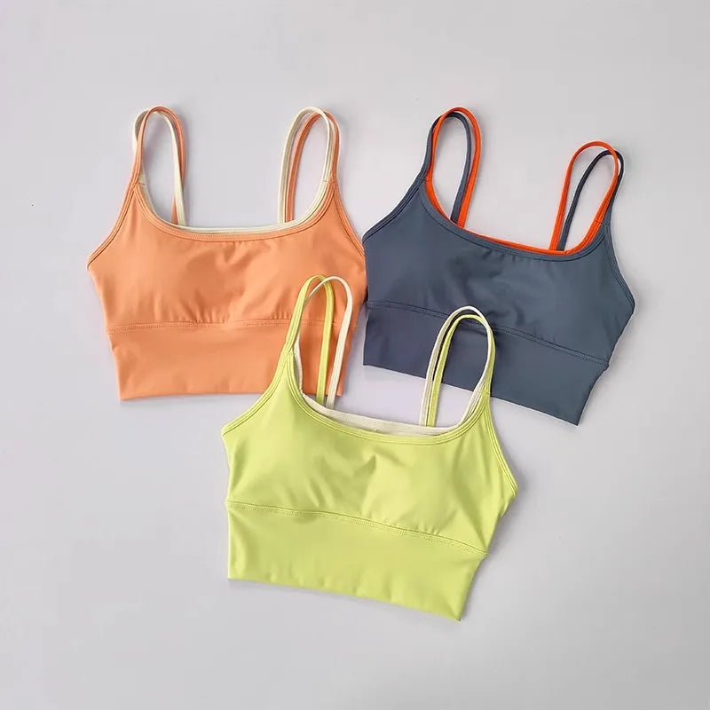 Women Breathable Sports Bra Shockproof Fitness Tops Push up Gym Crop Top Brassiere Sport Bras Gym Workout Top Seamless Yoga Bra