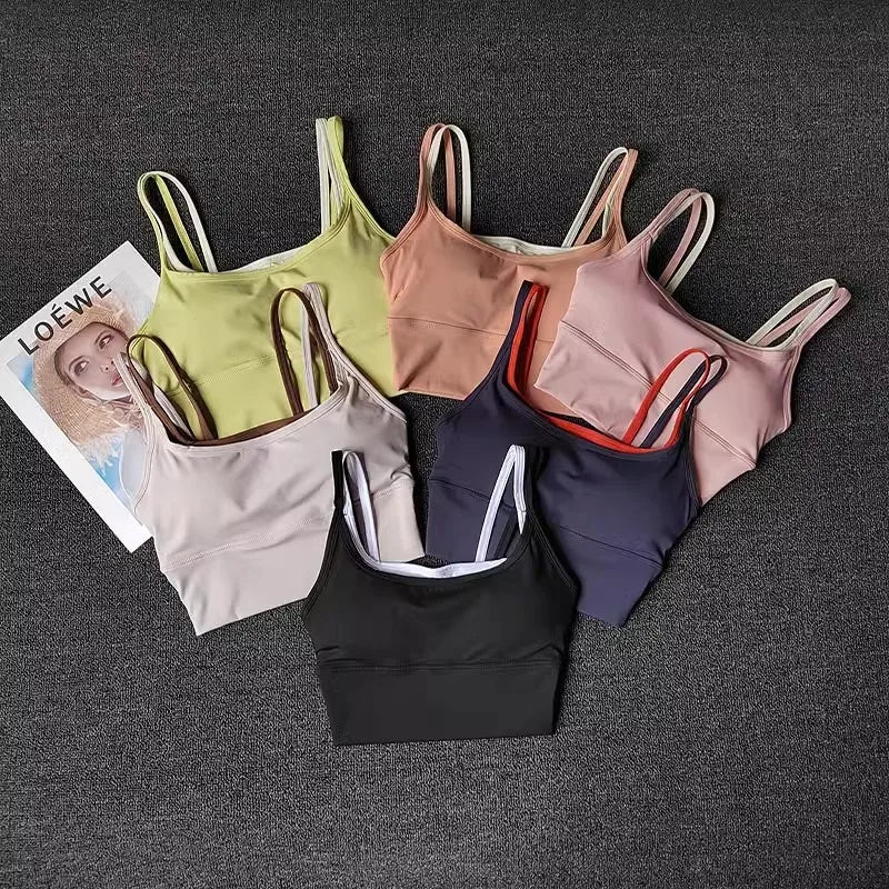 Women Breathable Sports Bra Shockproof Fitness Tops Push up Gym Crop Top Brassiere Sport Bras Gym Workout Top Seamless Yoga Bra